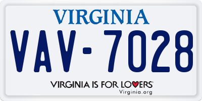 VA license plate VAV7028