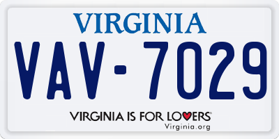 VA license plate VAV7029
