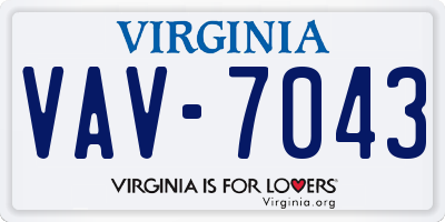 VA license plate VAV7043