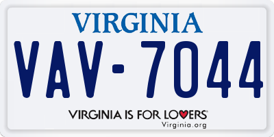 VA license plate VAV7044