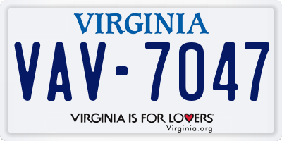 VA license plate VAV7047
