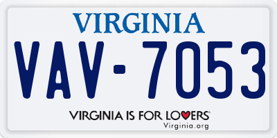 VA license plate VAV7053
