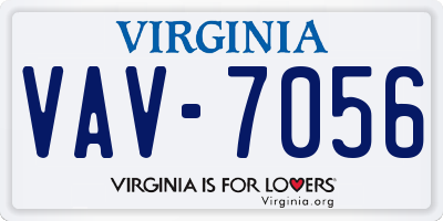 VA license plate VAV7056