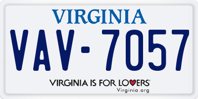VA license plate VAV7057