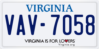 VA license plate VAV7058
