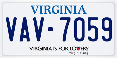 VA license plate VAV7059