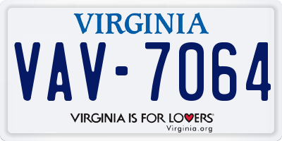 VA license plate VAV7064