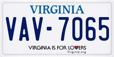 VA license plate VAV7065