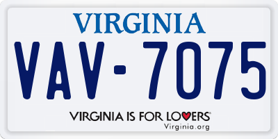 VA license plate VAV7075