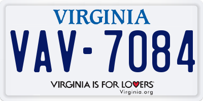 VA license plate VAV7084