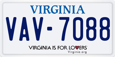 VA license plate VAV7088