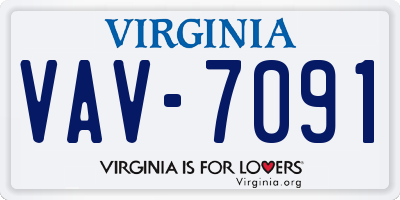 VA license plate VAV7091