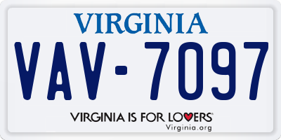 VA license plate VAV7097