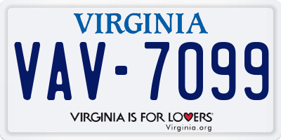 VA license plate VAV7099