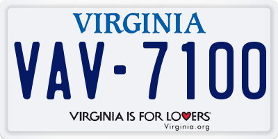 VA license plate VAV7100