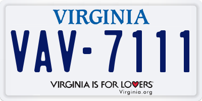 VA license plate VAV7111