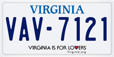VA license plate VAV7121