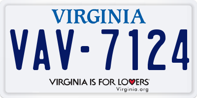 VA license plate VAV7124