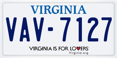 VA license plate VAV7127