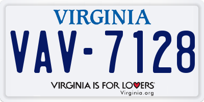 VA license plate VAV7128