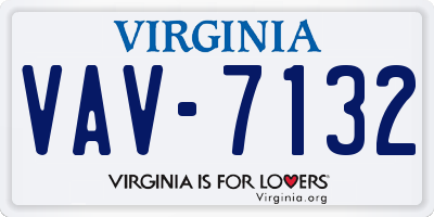 VA license plate VAV7132