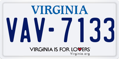 VA license plate VAV7133