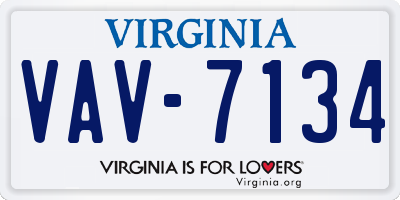 VA license plate VAV7134
