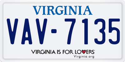 VA license plate VAV7135