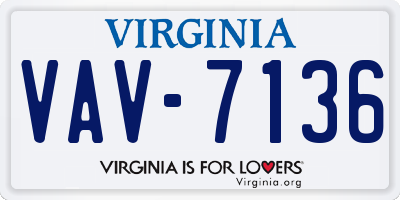 VA license plate VAV7136