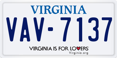 VA license plate VAV7137
