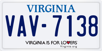 VA license plate VAV7138