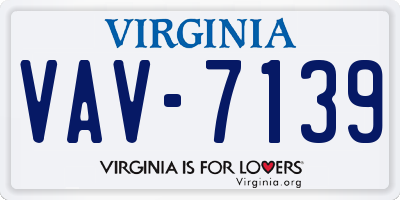 VA license plate VAV7139