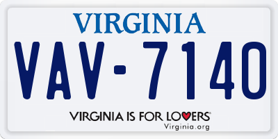 VA license plate VAV7140
