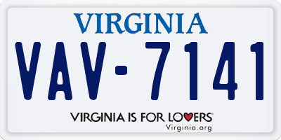 VA license plate VAV7141