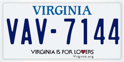 VA license plate VAV7144