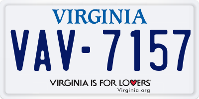 VA license plate VAV7157