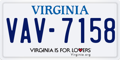 VA license plate VAV7158