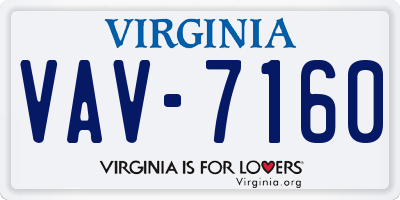 VA license plate VAV7160