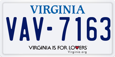 VA license plate VAV7163