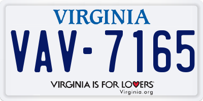 VA license plate VAV7165