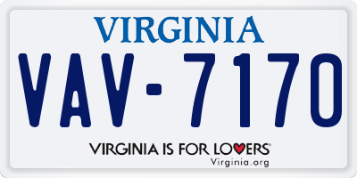VA license plate VAV7170