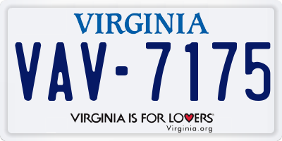 VA license plate VAV7175