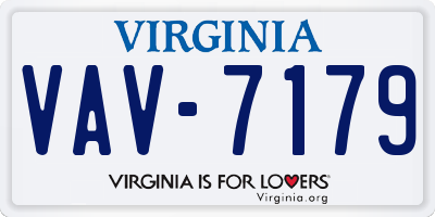 VA license plate VAV7179