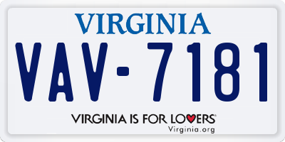 VA license plate VAV7181