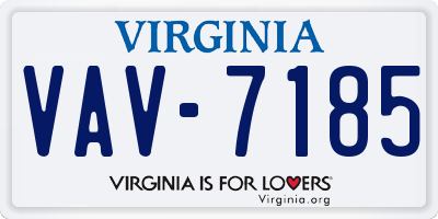 VA license plate VAV7185
