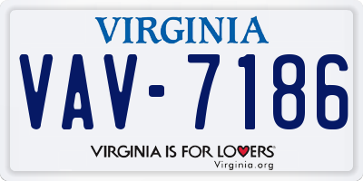 VA license plate VAV7186