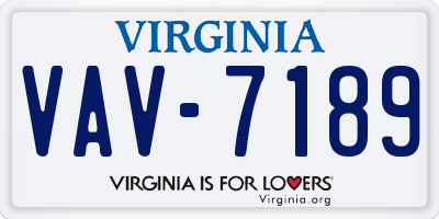 VA license plate VAV7189