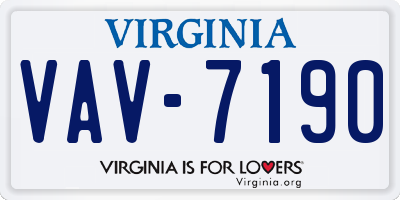 VA license plate VAV7190