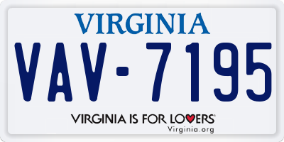 VA license plate VAV7195