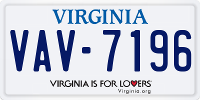 VA license plate VAV7196